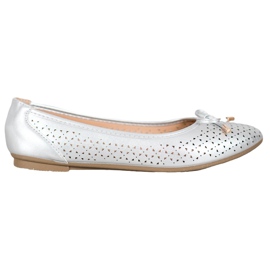 SHELOVET Ballerina Traforata Con Ecopelle grigio