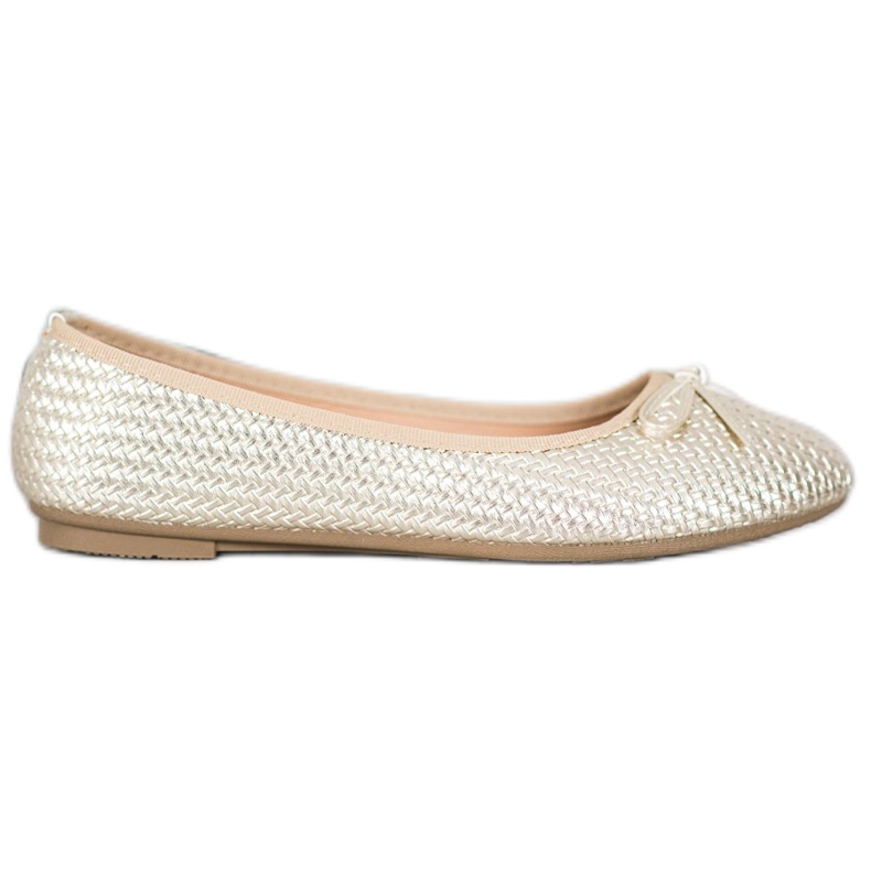 SHELOVET Ballerine dorate intrecciate d'oro