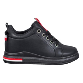 Weide Sneakers Con Zeppa Nascosta nero rosso