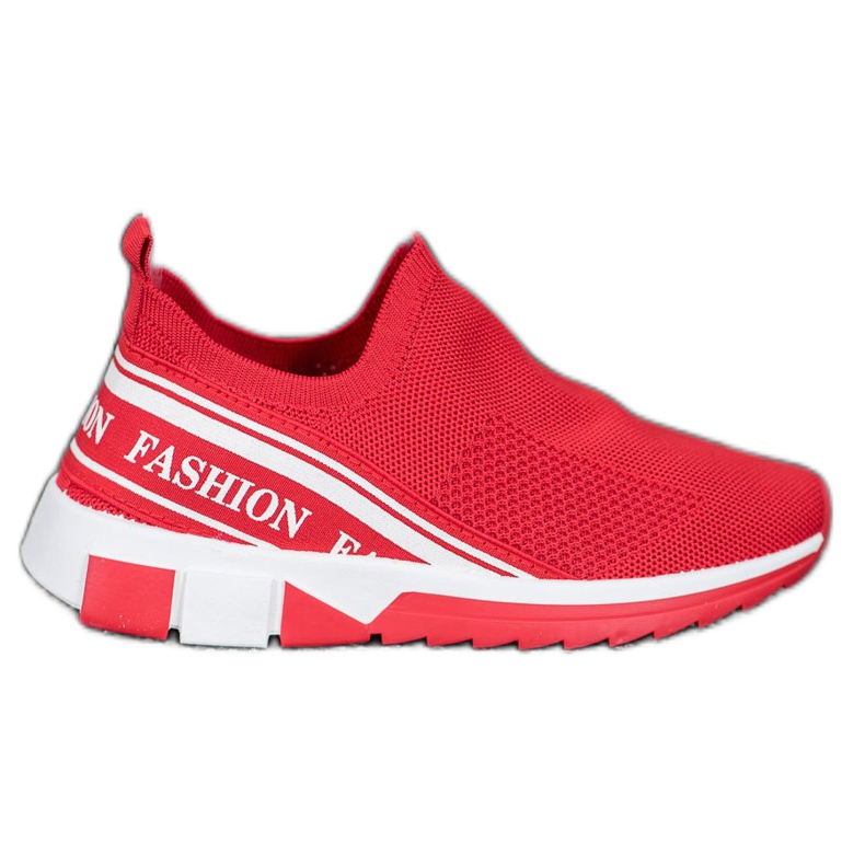 SHELOVET Moda Slipony Openwork bianca rosso