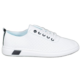 SHELOVET Sneakers Traforate Con Ecopelle bianco
