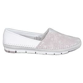 Filippo Scarpe Slip-On in pelle rosa grigio