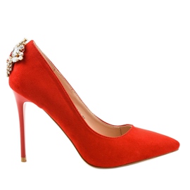 Tacchi classici rossi con zirconi 9229-13 rosso