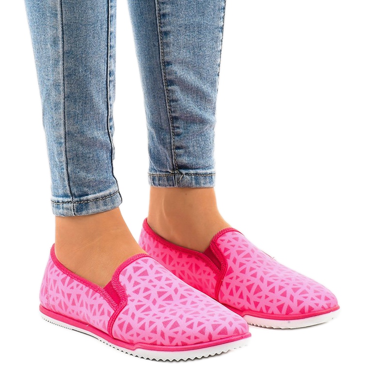 Sneakers senza lacci in lycra HB-5 rosa