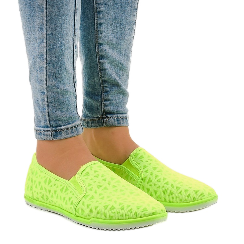 Sneakers senza lacci in lycra HB-5 verdi verde