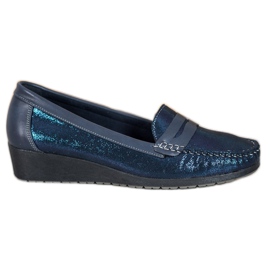 Comer Mocassini eleganti sulla piattaforma blu navy blu