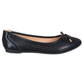 SHELOVET Ballerina Traforata Con Ecopelle nero