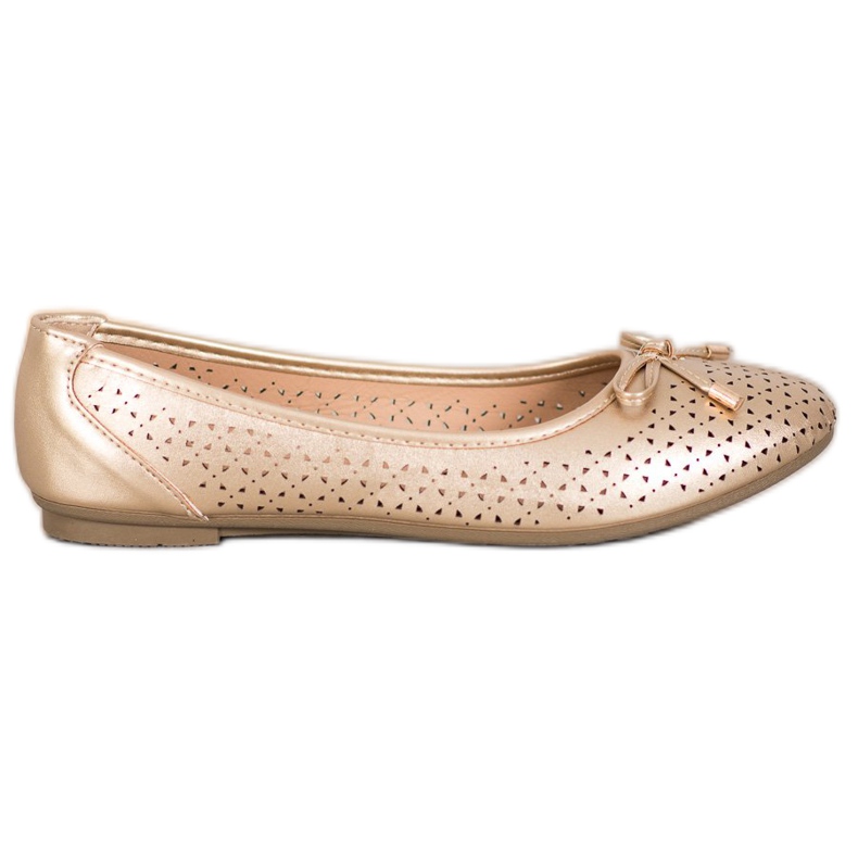 SHELOVET Ballerina Traforata Con Ecopelle d'oro