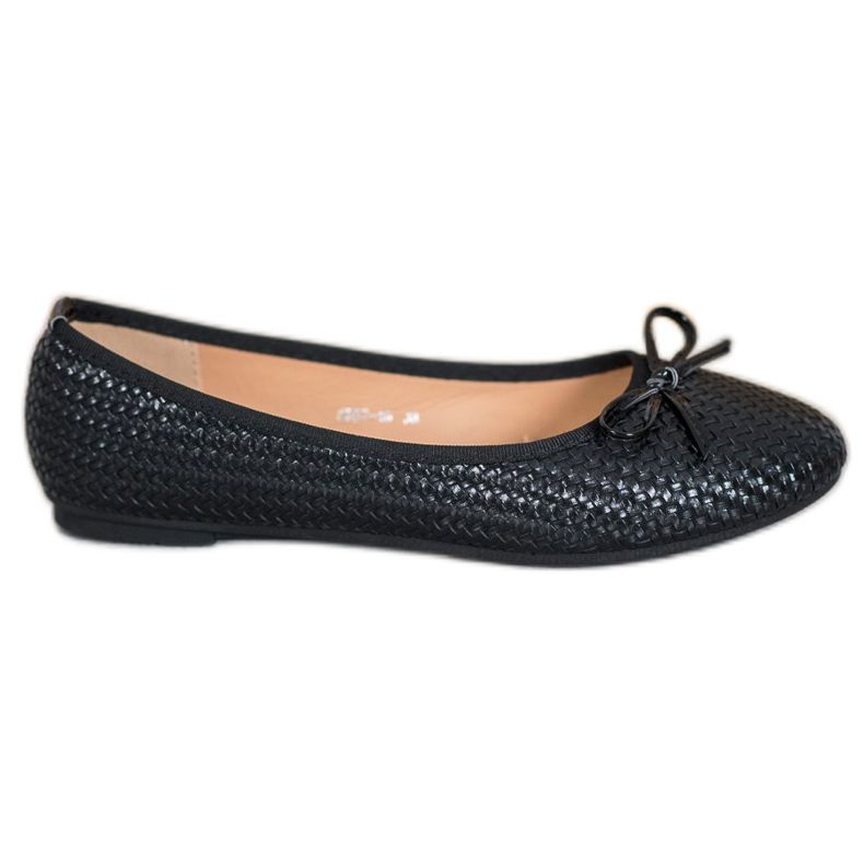 SHELOVET Ballerine nere intrecciate nero
