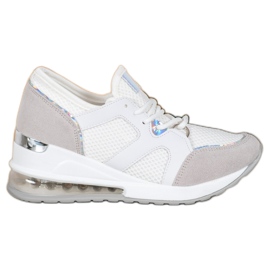 Weide Scarpe sportive bianche con glitter bianco