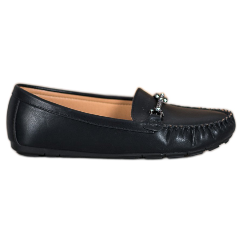 Fama Mocassini Con Cubic Zirconia nero