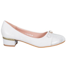 SHELOVET Décolleté eleganti con perla bianco grigio