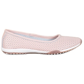 Filippo Ballerine in pelle traforata rosa