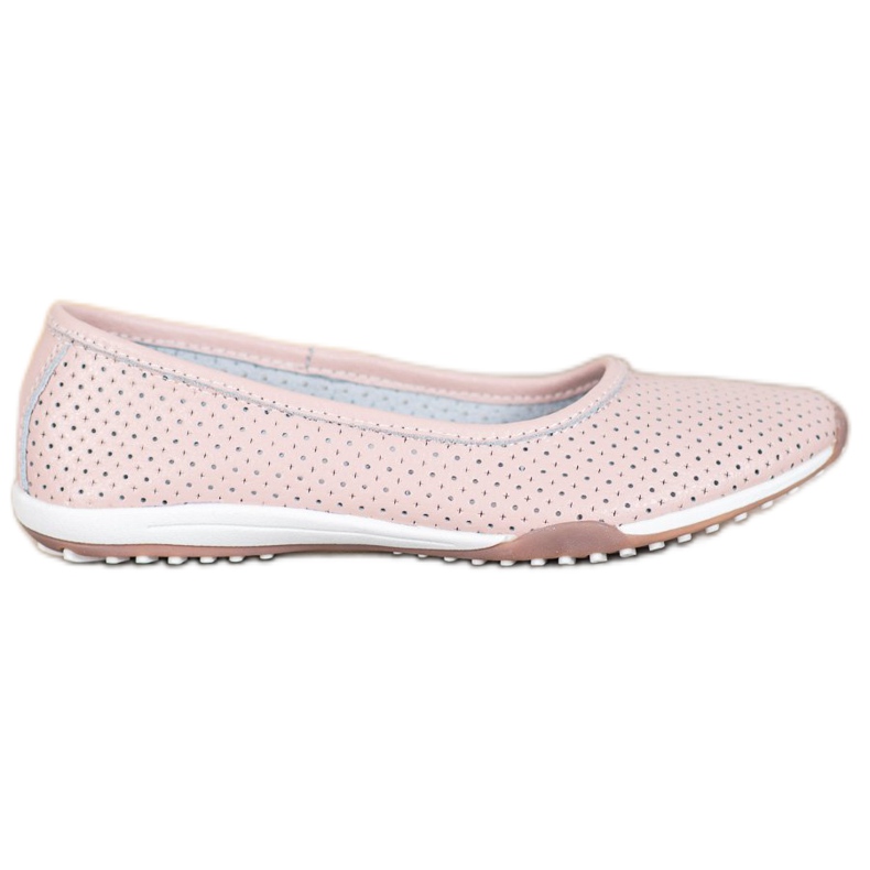 Filippo Ballerine in pelle traforata rosa