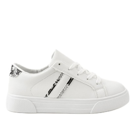 Sneakers classiche bianche con motivo animalier CC-20 bianco