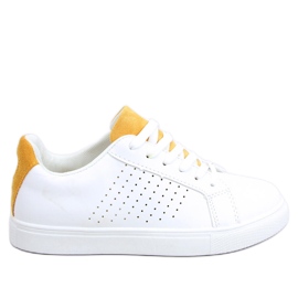Sneakers da donna bianche WB807 WHITE/YELLOW bianco giallo