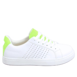 Sneakers da donna bianche WB807 BIANCO/VERDE bianca
