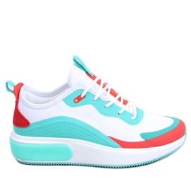 Scarpe sportive da donna bianche YK106 WHITE / BLUE bianco