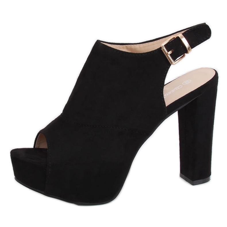 Nero YL-0100 Sandali neri con plateau