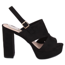 Sandali neri sul palo 9R02 Black nero