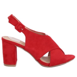Sandali rossi con tacco alto F1827 Red rosso