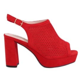 Tacchi alti traforati rossi 9R82 Red rosso