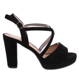 Sandali neri con tacco alto 9272 Negro nero