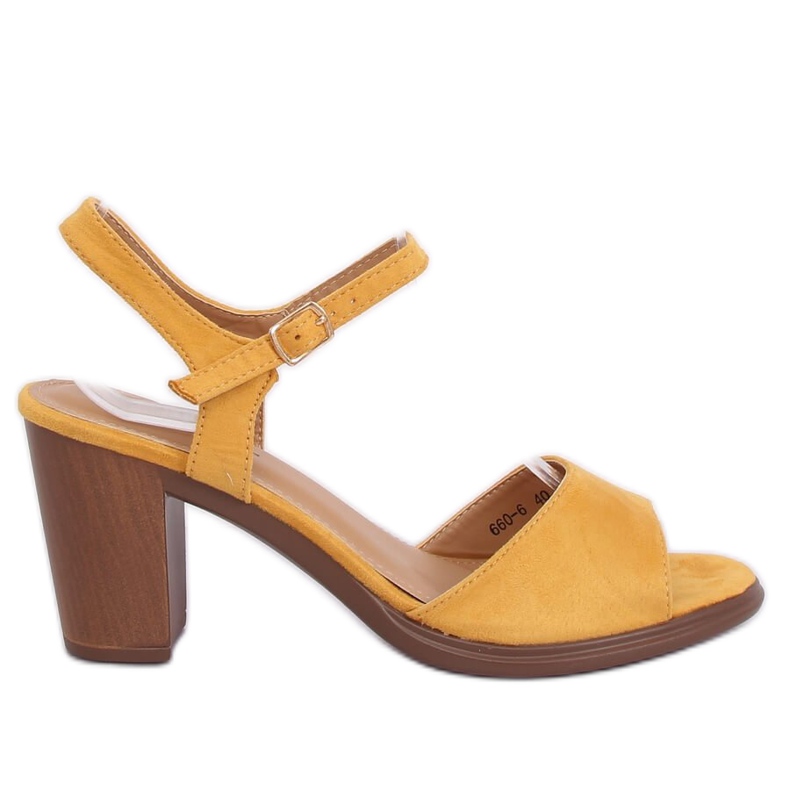 Sandali con tacco miele 660-6 Giallo
