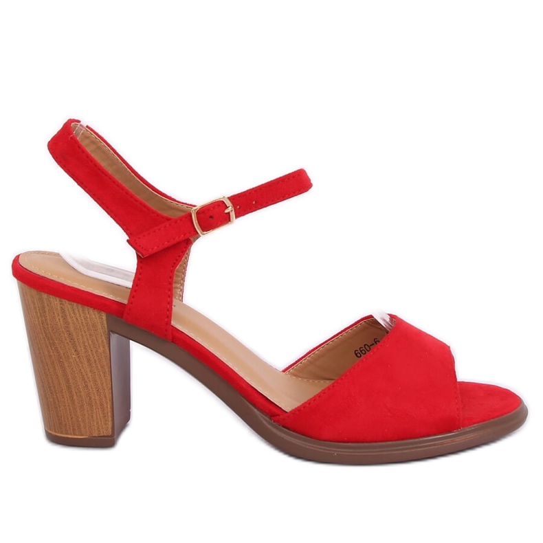 Sandali rossi con tacco alto 660-6 Red rosso