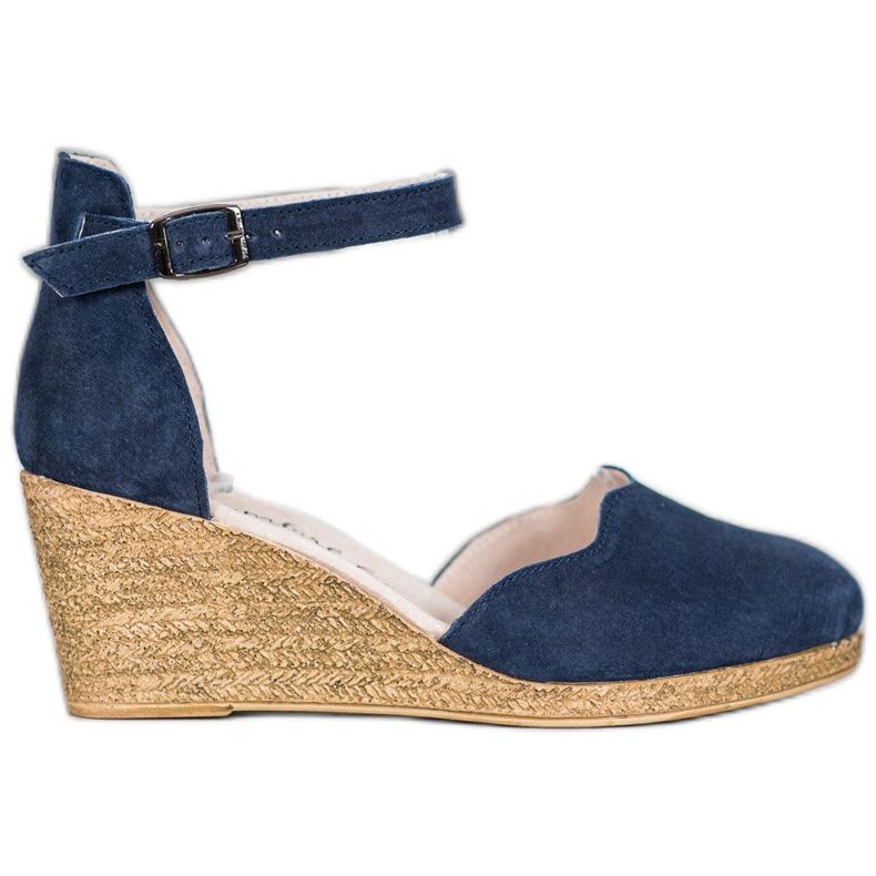 Filippo Scarpe con zeppa in pelle blu navy blu