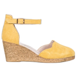 Filippo Scarpe con zeppa in pelle giallo