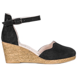 Filippo Scarpe con zeppa in pelle nero