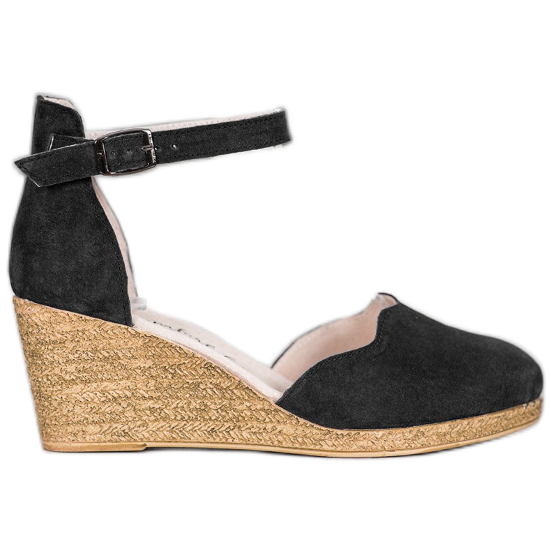 Filippo Scarpe con zeppa in pelle nero