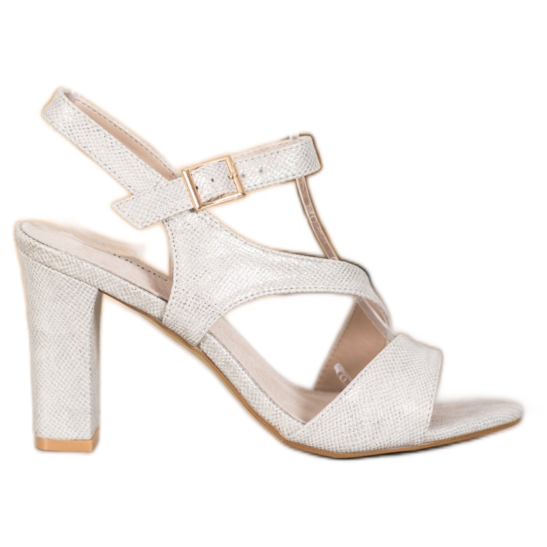 Goodin Sandali Alla Moda Con Glitter grigio d'oro