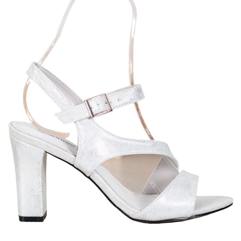 Goodin Sandali Alla Moda Con Glitter d'argento grigio