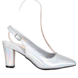 Goodin Décolleté con effetto olografico grigio