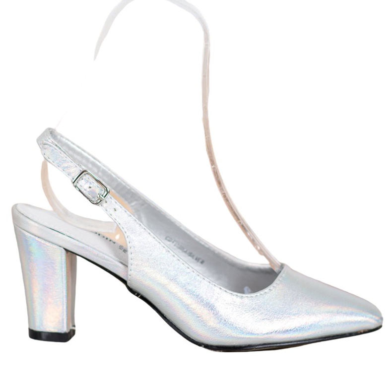 Goodin Décolleté con effetto olografico grigio