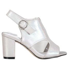 Goodin Sandali Con Effetto Holo argento grigio