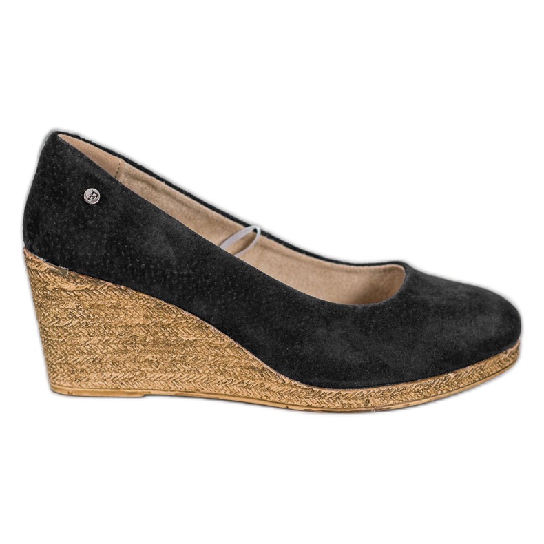Filippo Décolleté con zeppa in pelle nero