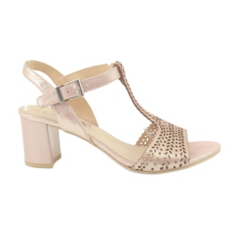 Sandali traforati pizzo Caprice 28301 rosa oro