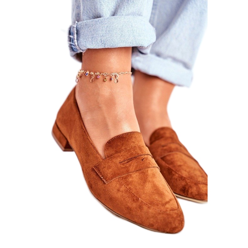 Sergio Leone Scarpe da donna marroni con mocassini in camoscio MK734 marrone