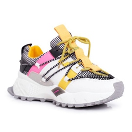 SEA Calzature sportive bianche da donna LA91 bianca nero multicolore giallo