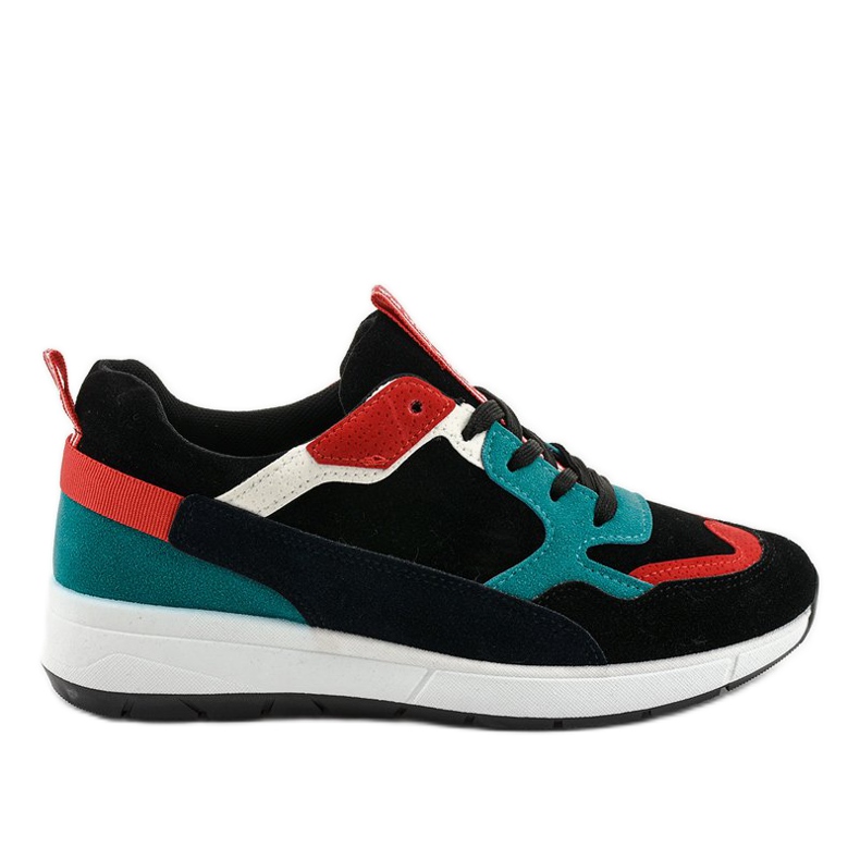 Sneakers nere, sneakers sportive C9212 nero multicolore