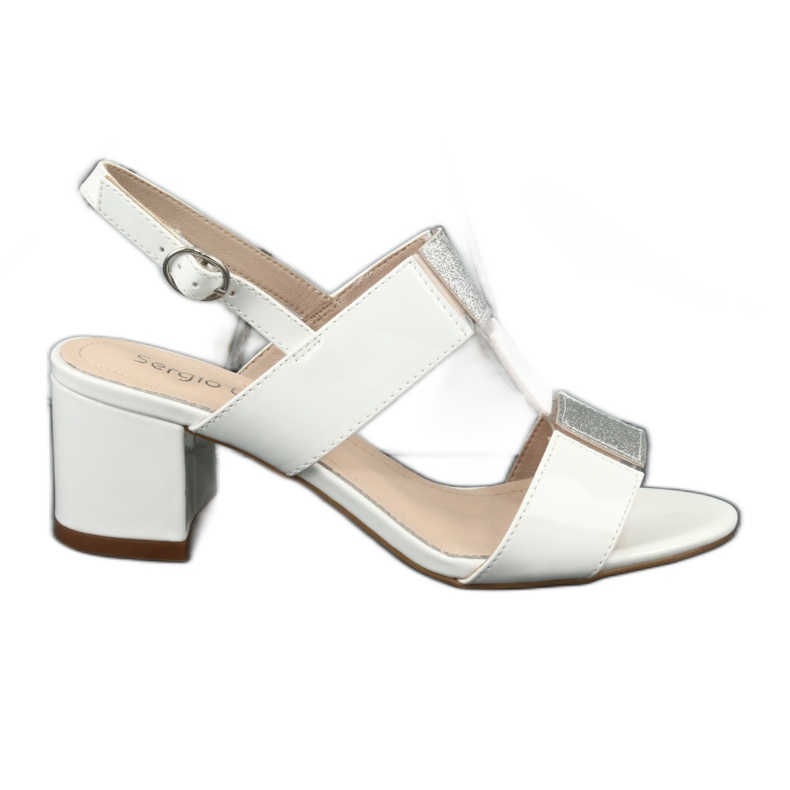 Sandali con tacco basso Sergio Leone SK910 bianca grigio
