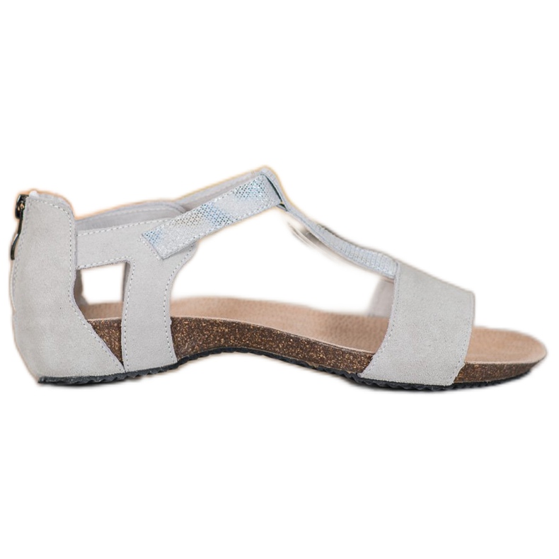 VINCEZA sandali in pelle grigio