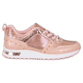 Emaks Sneakers lucide sulla piattaforma rosa giallo