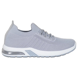 SHELOVET Scarpe tessili grigie sulla piattaforma grigio