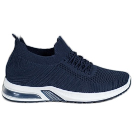 SHELOVET Scarpe in tessuto blu navy sulla piattaforma