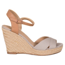J. Star Sandali con zeppa leggera beige