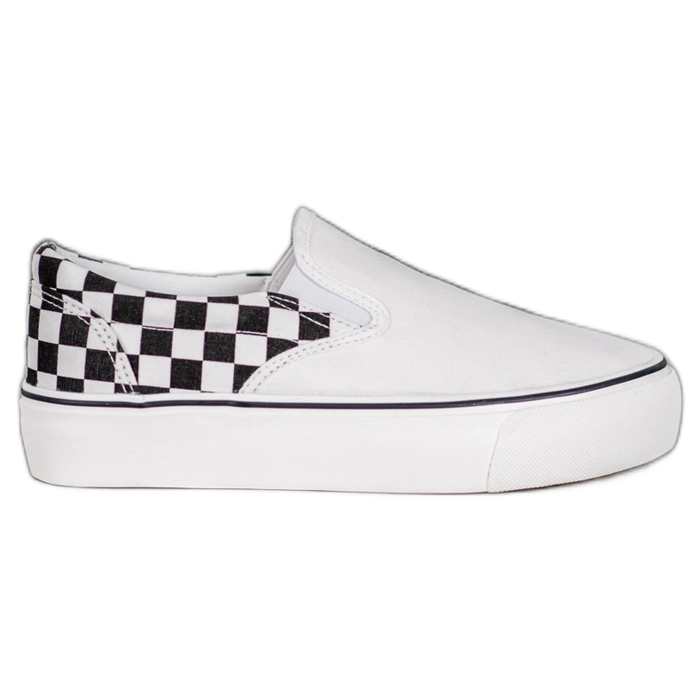 SHELOVET Slipon bianchi sulla piattaforma bianca